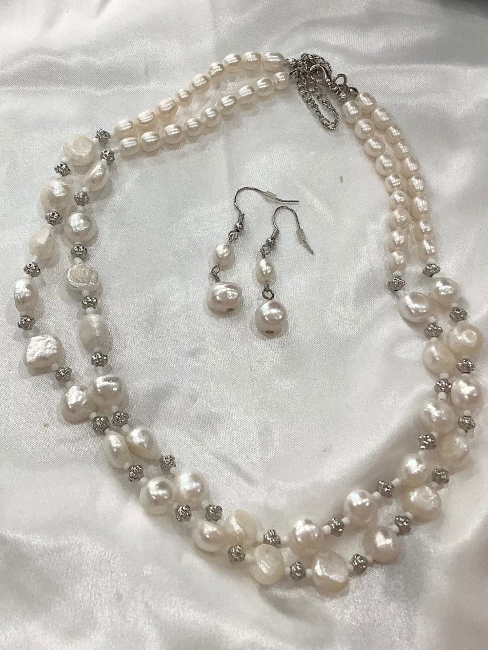 Elegant Baroque Pearl Necklace & Earrings— Mother’s Day gift, Formal, Wedding